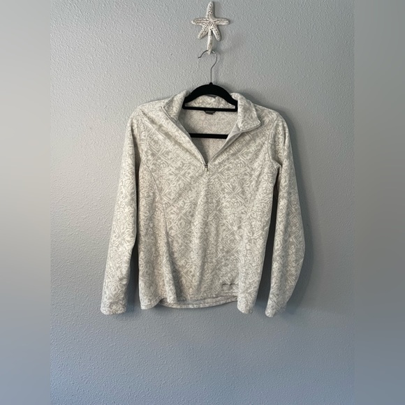 Eddie Bauer Tops - EDDIE Bauer Pull Over Partial Zip Fleece Top Size S Dark Gray and Light Gray